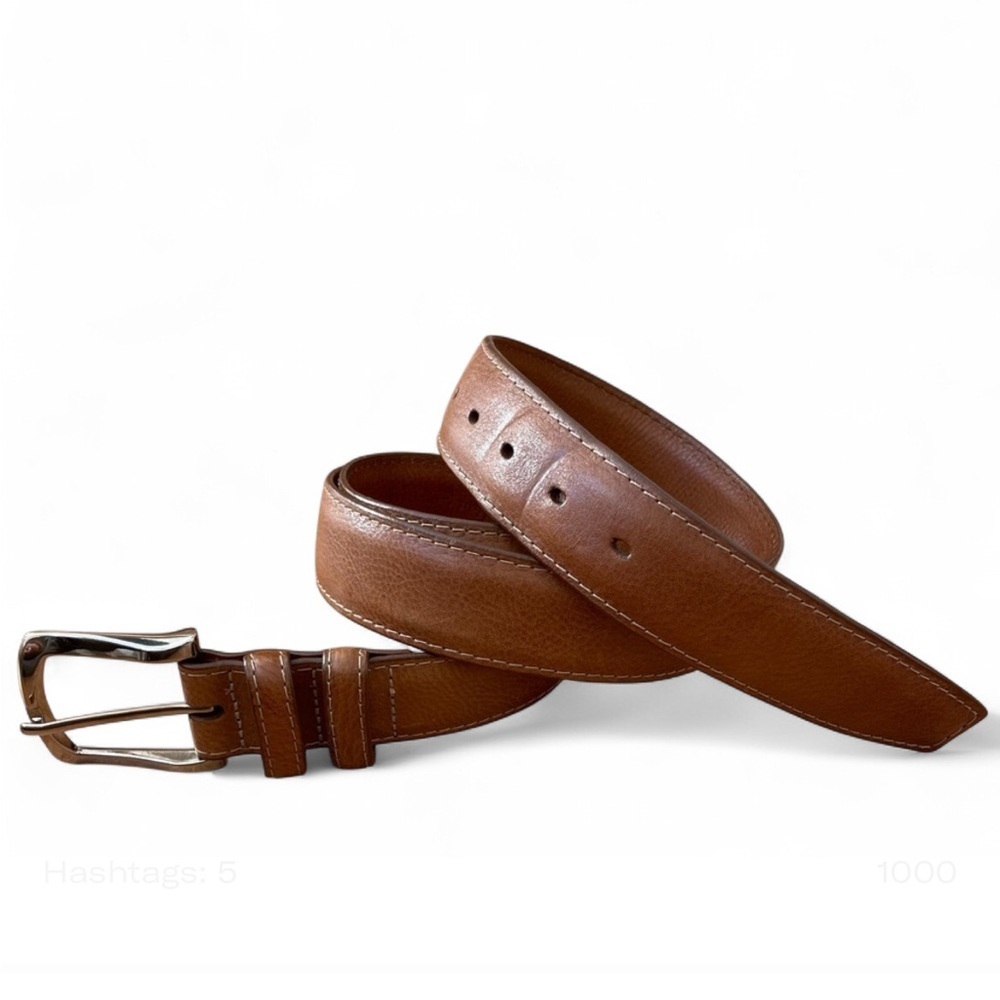 Saks Fifth Avenue Italian Embossed Leather with Silvertone Solid Brass Hardware